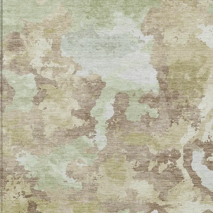 10' X 14' Taupe And Ivory Abstract Washable Indoor Outdoor Area Rug