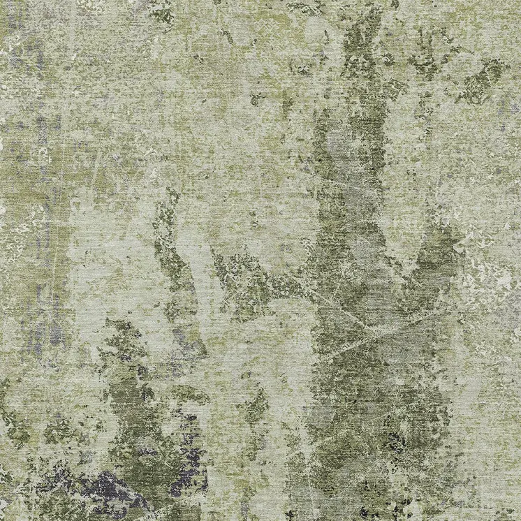 8' X 10' Artichoke Green And Fern Green Abstract Washable Indoor Outdoor Area Rug