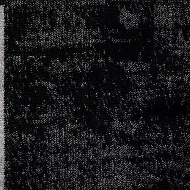 3' Gray And Black Geometric Square Rug
