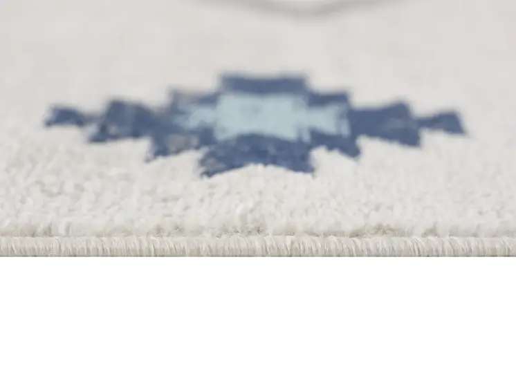 14' Blue Beige And Gray Southwestern Runner Rug