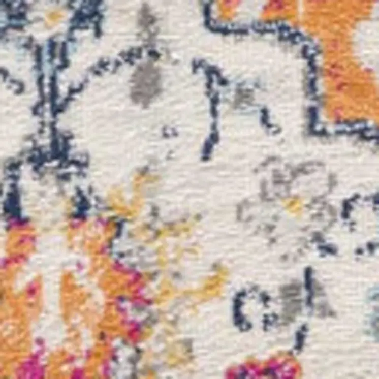 16' Gray Gold And Pink Floral Medallion Runner Rug