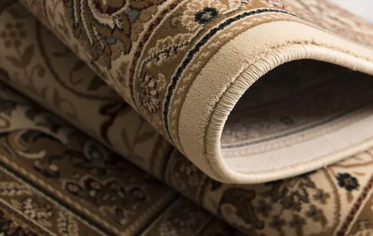 3' Beige And Brown Oriental Square Rug