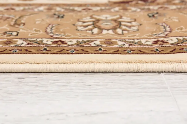 14' Beige And Brown Oriental Runner Rug