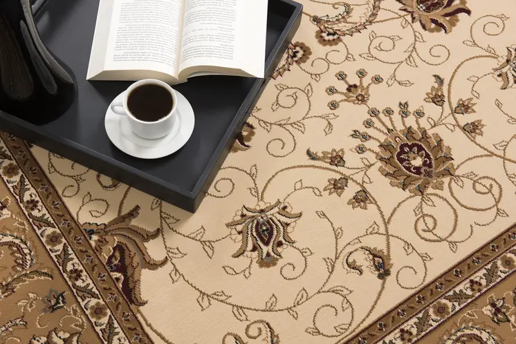 11' Beige And Brown Oriental Runner Rug
