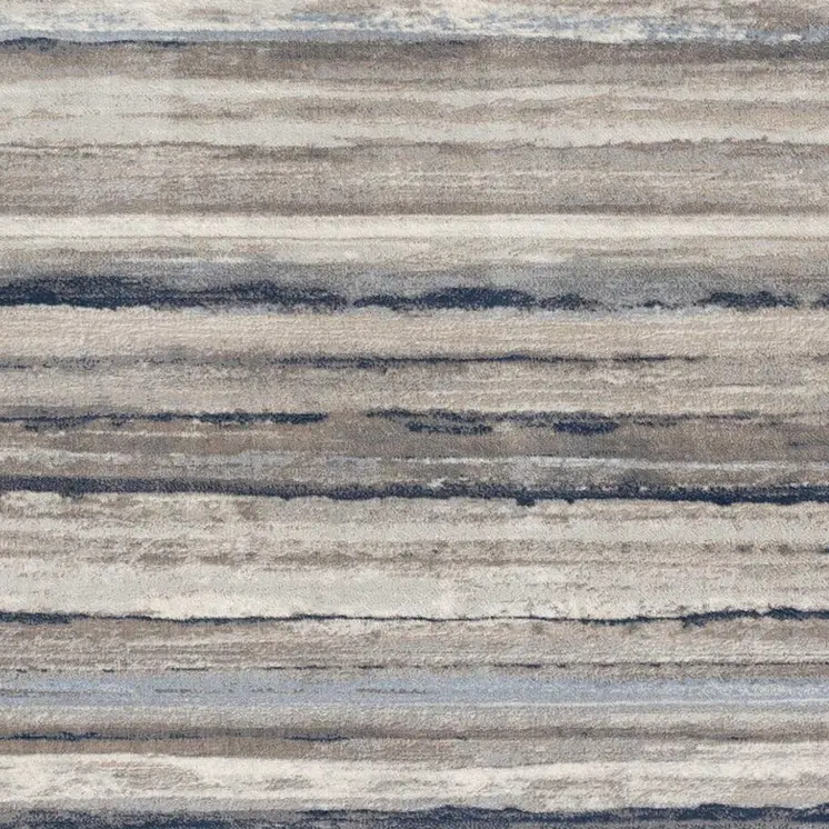 11' Blue Brown And Beige Striped Runner Rug