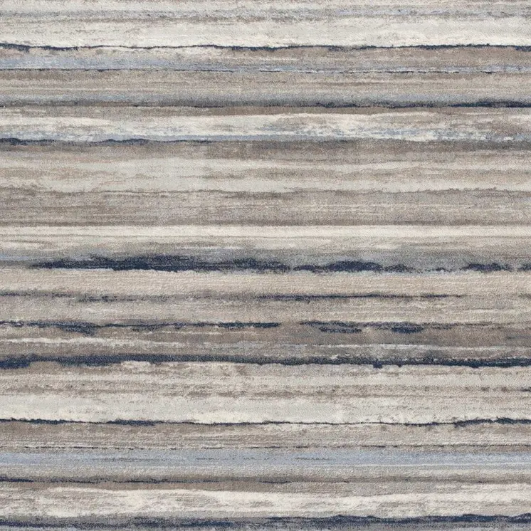 11' Blue Brown And Beige Striped Runner Rug