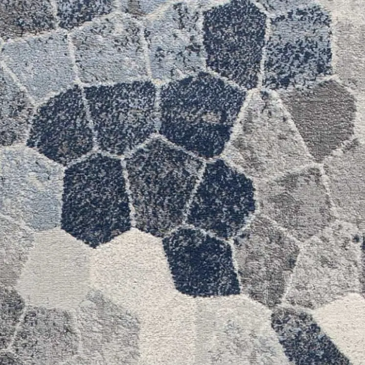 14' Blue Beige And Gray Cobblestone Runner Rug