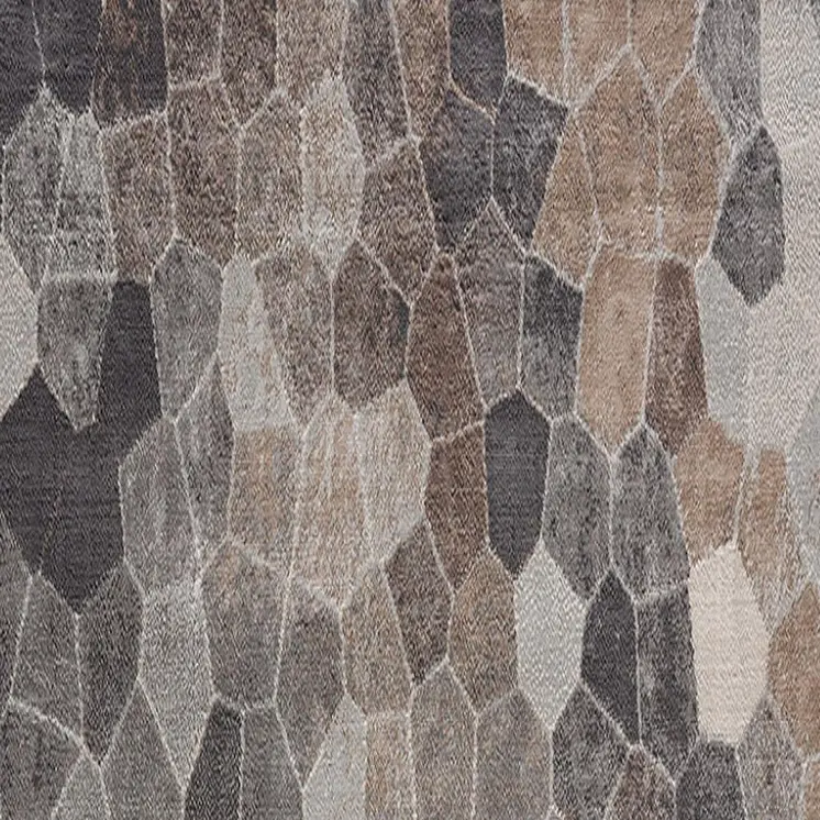 16' Gray Beige And Brown Cobblestone Runner Rug