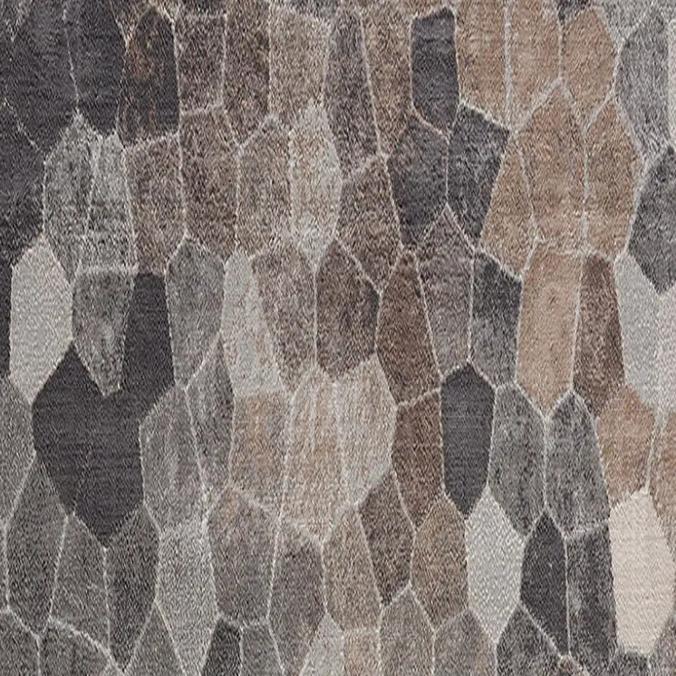 14' Gray Beige And Brown Cobblestone Runner Rug