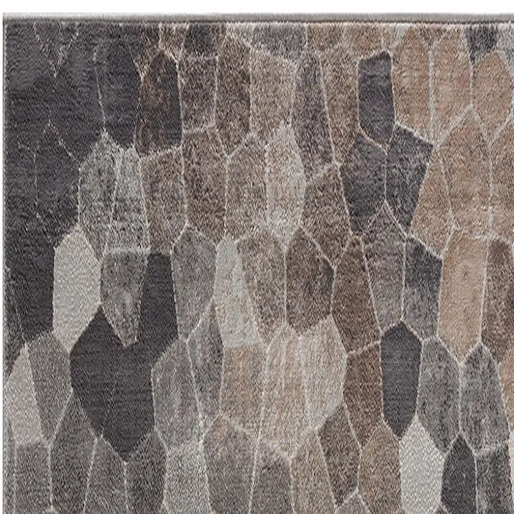 11' Gray Beige And Brown Cobblestone Runner Rug