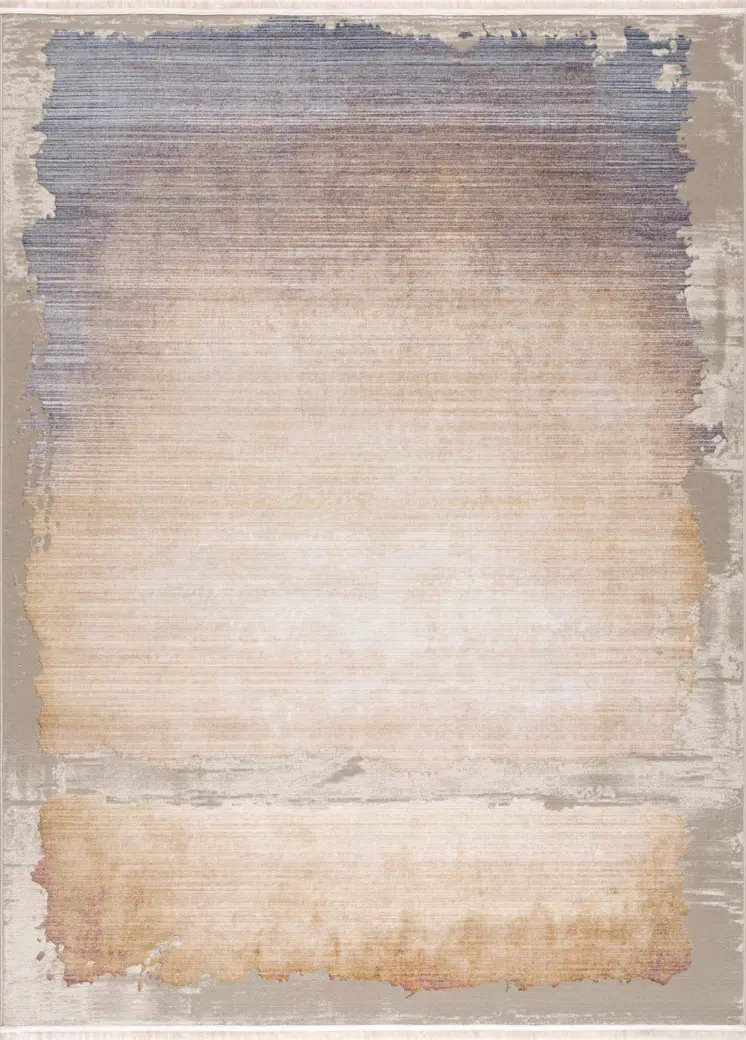 2' X 2' Beige Blue And Gray Abstract Square Rug