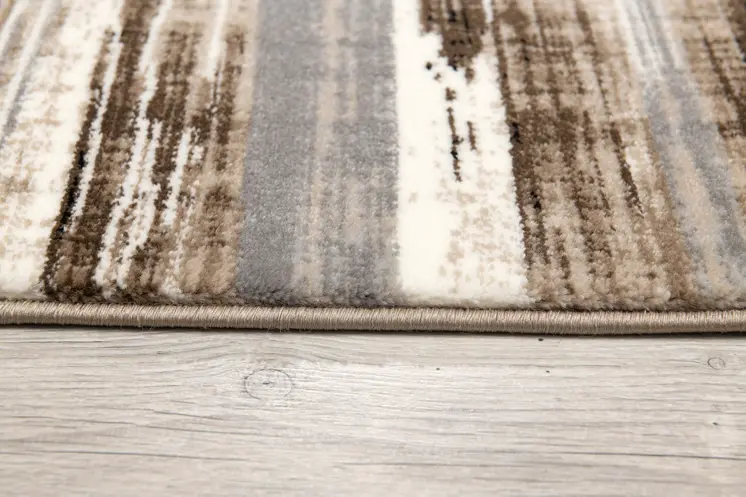 2' X 2' Brown Beige And Black Abstract Square Rug