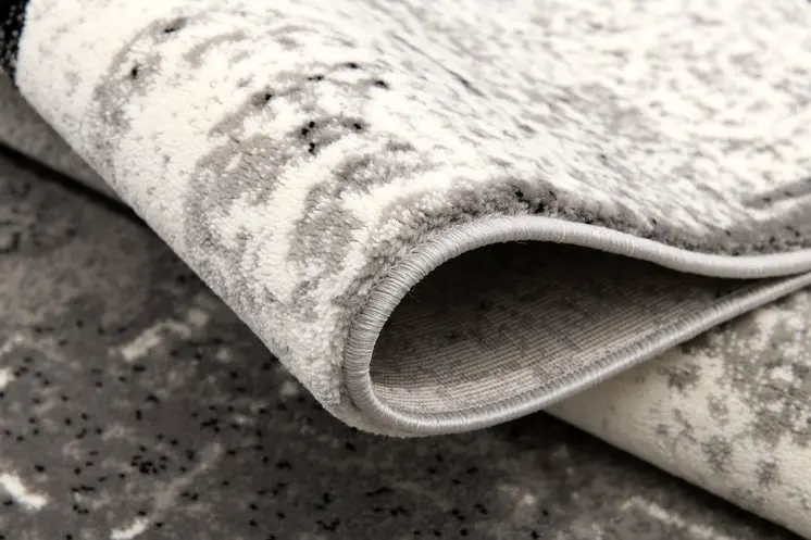 2' X 3' Gray Black And Ivory Damask Area Rug