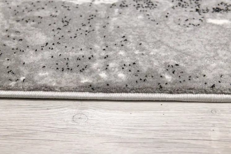 2' X 3' Gray Black And Ivory Damask Area Rug