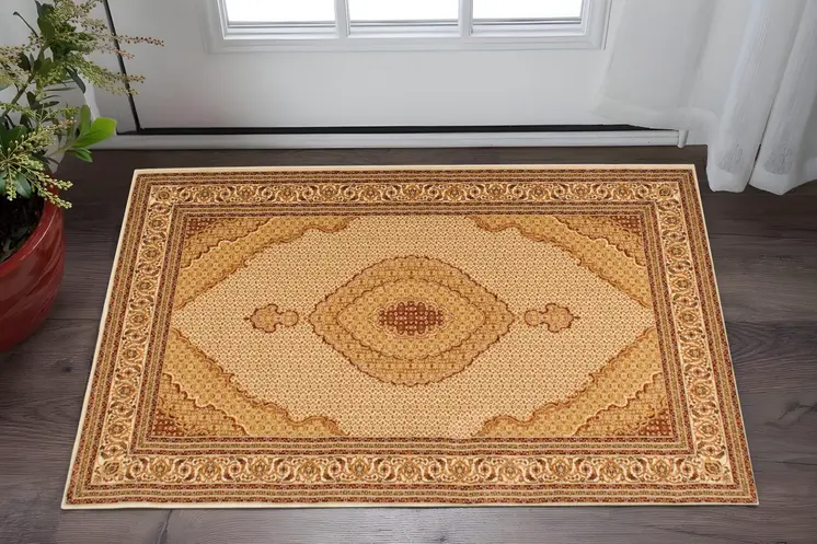 2' X 3' Red And Beige Oriental Area Rug