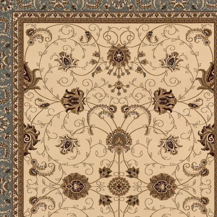 2' X 2' Beige Gray And Brown Oriental Square Rug