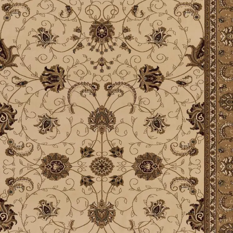 2' X 2' Beige And Brown Oriental Square Rug