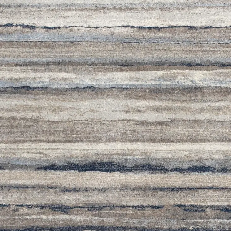 2' X 3' Blue Brown And Beige Striped Area Rug