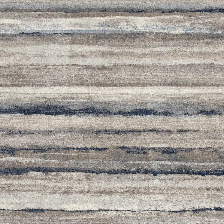 2' X 2' Blue Brown And Beige Striped Square Rug
