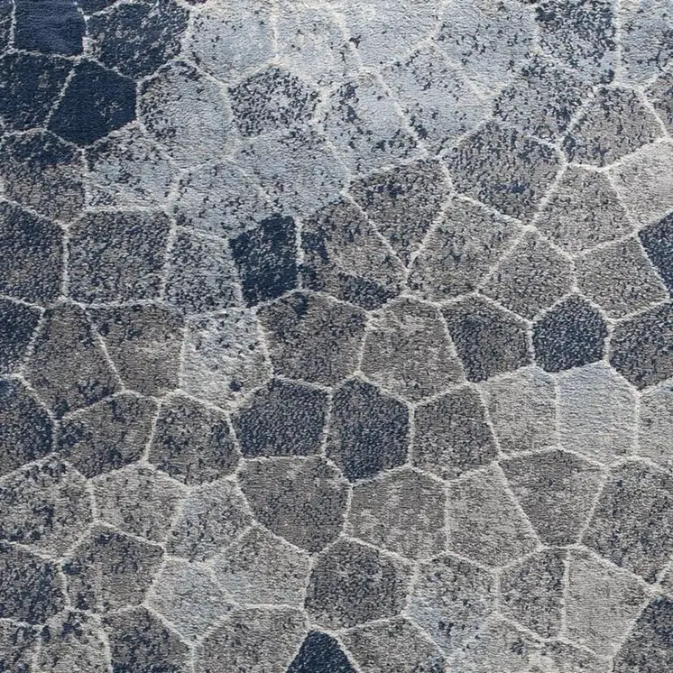 2' X 3' Blue Beige And Gray Cobblestone Area Rug