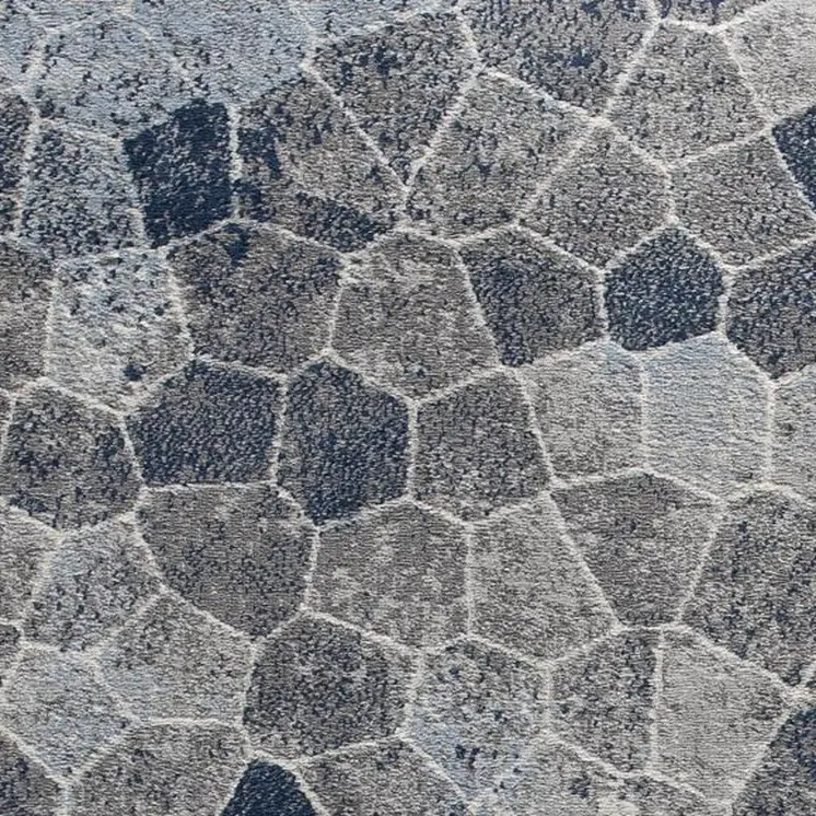 2' X 2' Blue Beige And Gray Cobblestone Square Rug