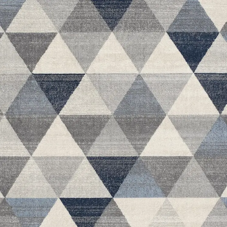 2' X 3' Blue Beige And Gray Geometric Area Rug