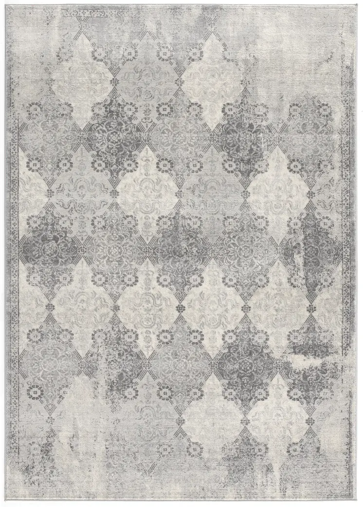 2' X 3' Gray And Beige Moroccan Area Rug