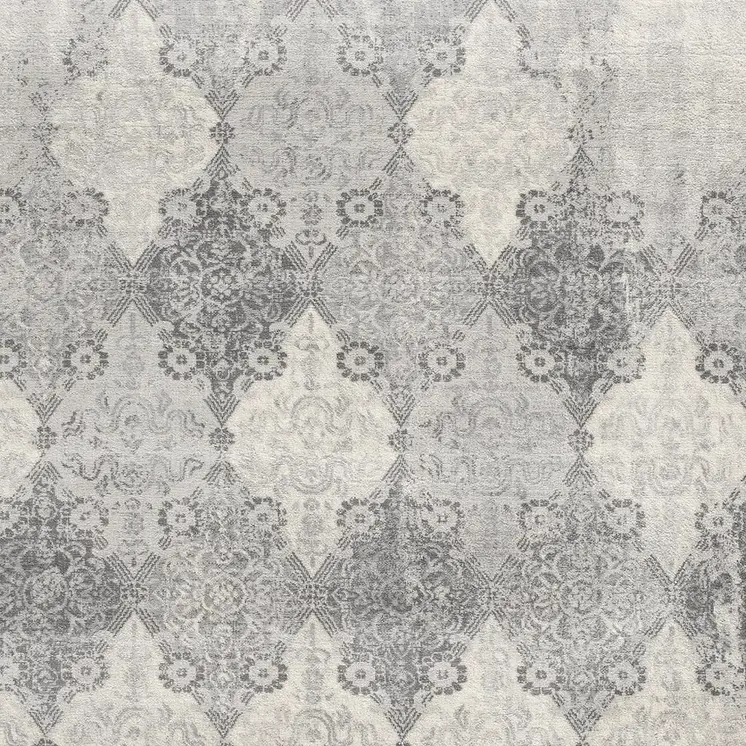 2' X 2' Gray And Beige Moroccan Square Rug