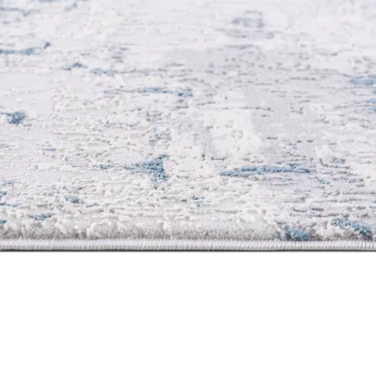 2' X 2' Blue Cream And Gray Abstract Square Rug