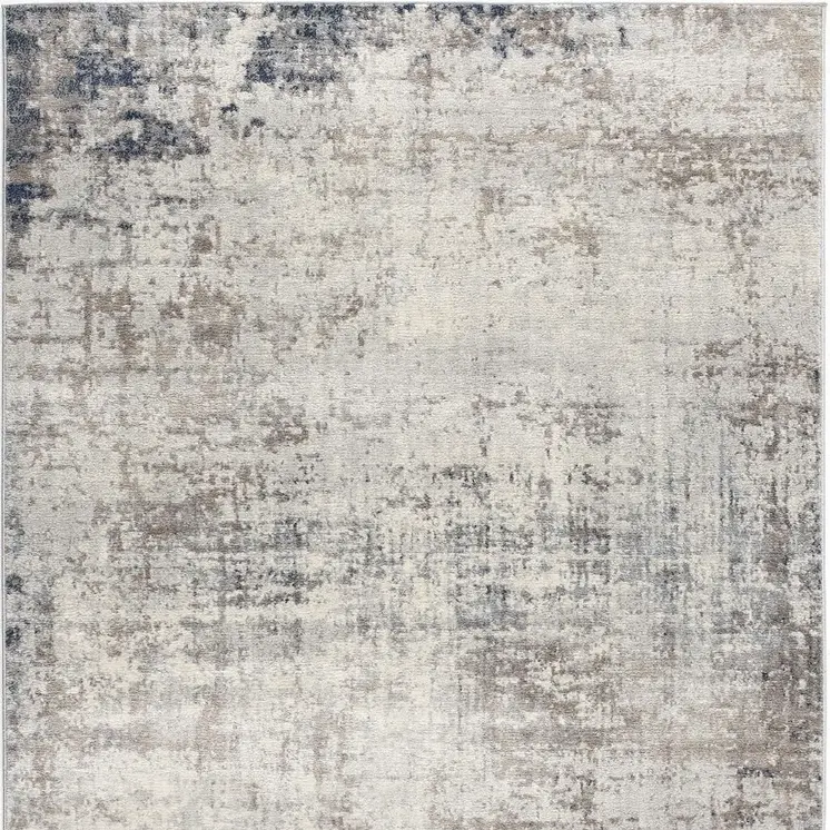 2' X 3' Navy Blue Beige And Gray Abstract Area Rug