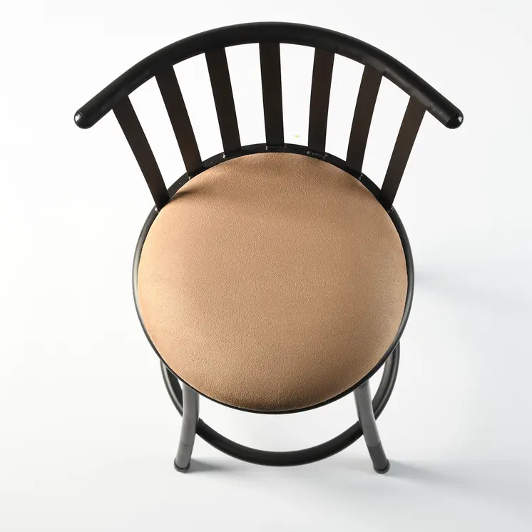Set of Three Brown and Black Faux Leather and Iron Low Back Adjustable Height Swivel Bar Chairs