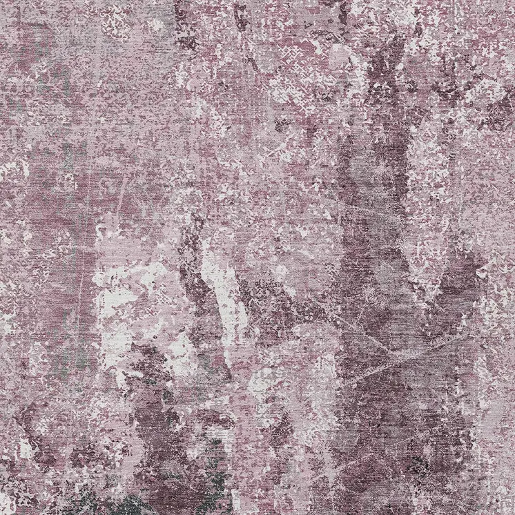 8' X 10' Pink And Mauve Abstract Washable Indoor Outdoor Area Rug