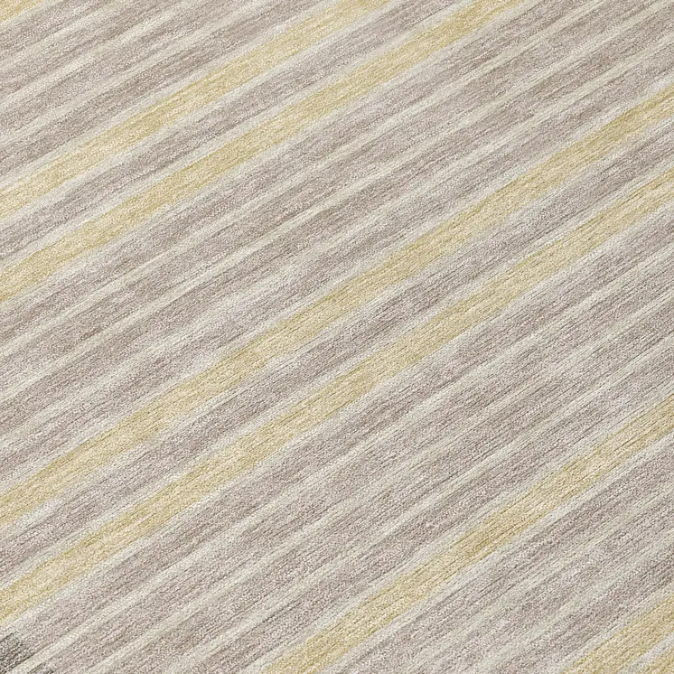 8' Ivory And Beige Round Striped Washable Indoor Outdoor Area Rug