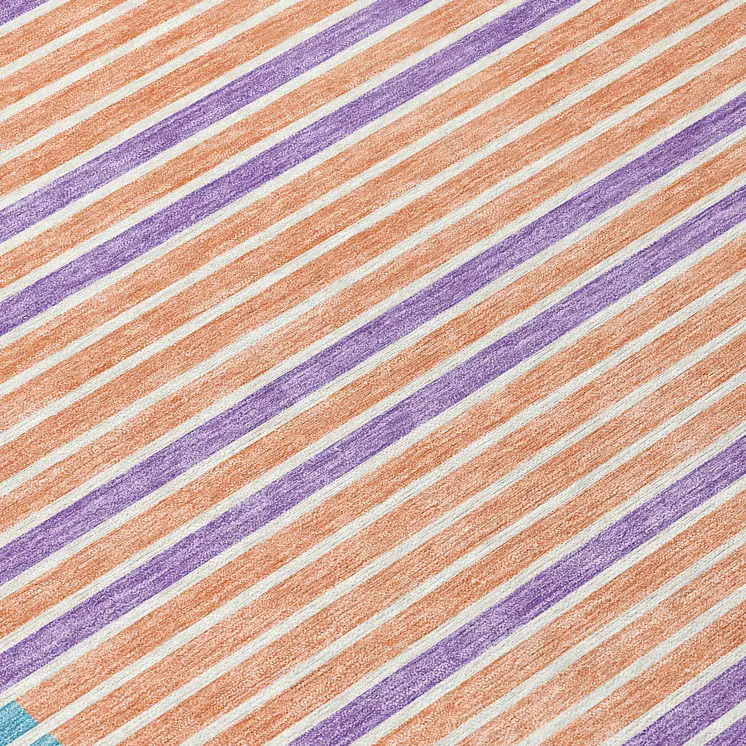 3' X 5' Lime Green And Ivory Striped Washable Indoor Outdoor Area Rug