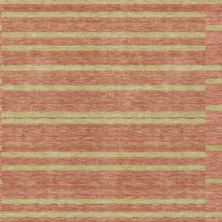 3' X 5' Pewter And Gold Striped Washable Indoor Outdoor Area Rug