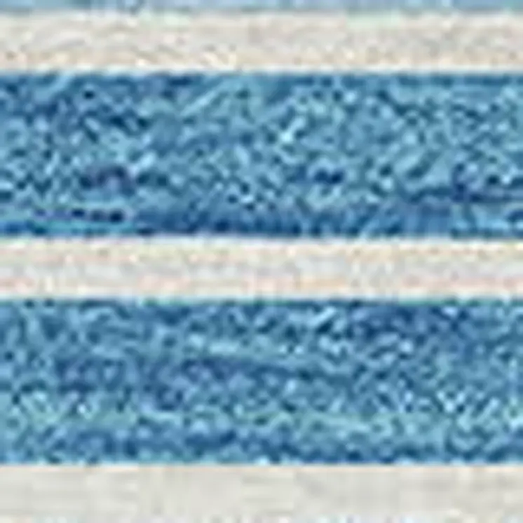 5' X 8' Sky Blue And Denim Blue Striped Washable Indoor Outdoor Area Rug