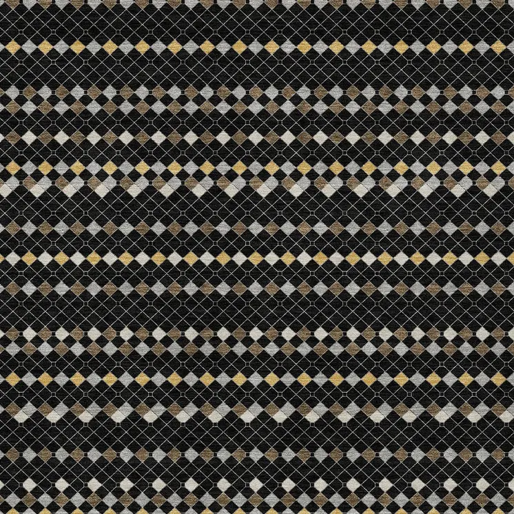 8' X 10' Black And Taupe Striped Washable Indoor Outdoor Area Rug