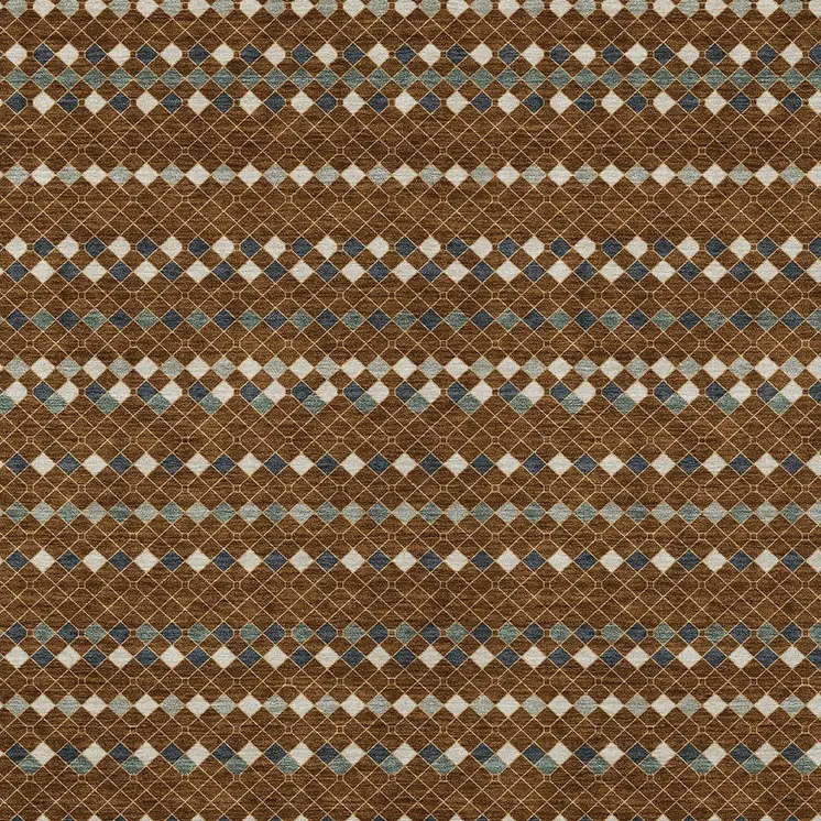 5' X 8' Brown And Gray Striped Washable Indoor Outdoor Area Rug