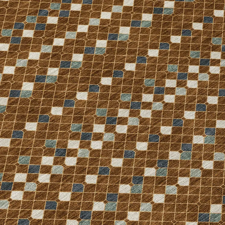 8' X 10' Brown And Gray Striped Washable Indoor Outdoor Area Rug