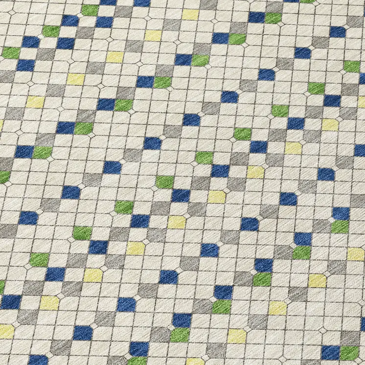 3' X 5' Linen And Lime Green Striped Washable Indoor Outdoor Area Rug