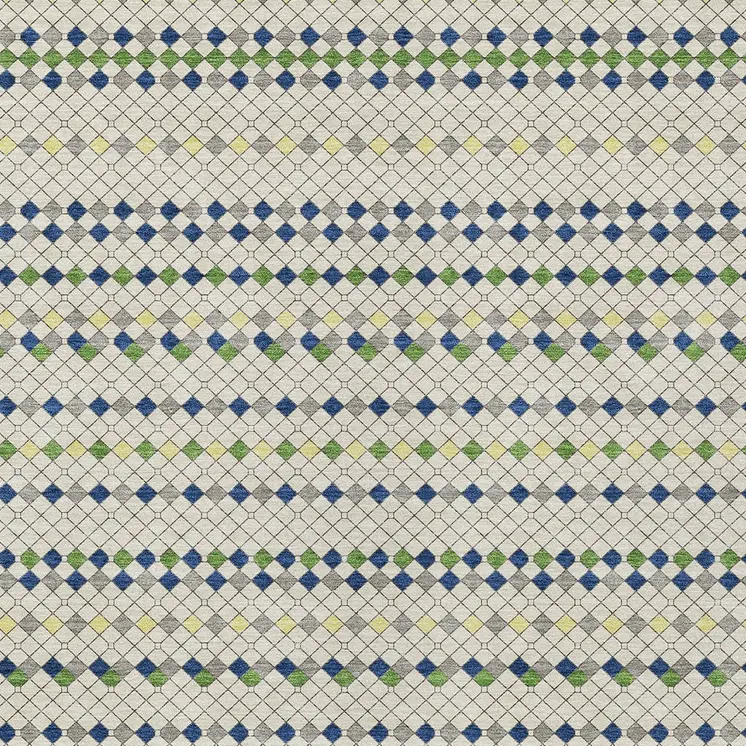 8' X 10' Linen And Lime Green Striped Washable Indoor Outdoor Area Rug