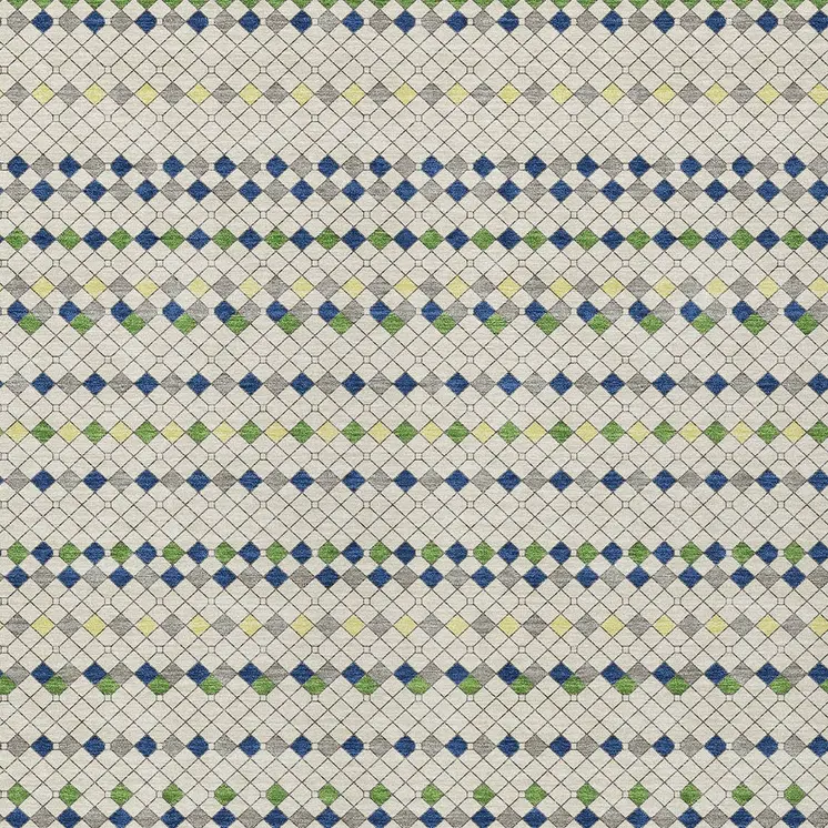 9' X 12' Linen And Lime Green Striped Washable Indoor Outdoor Area Rug
