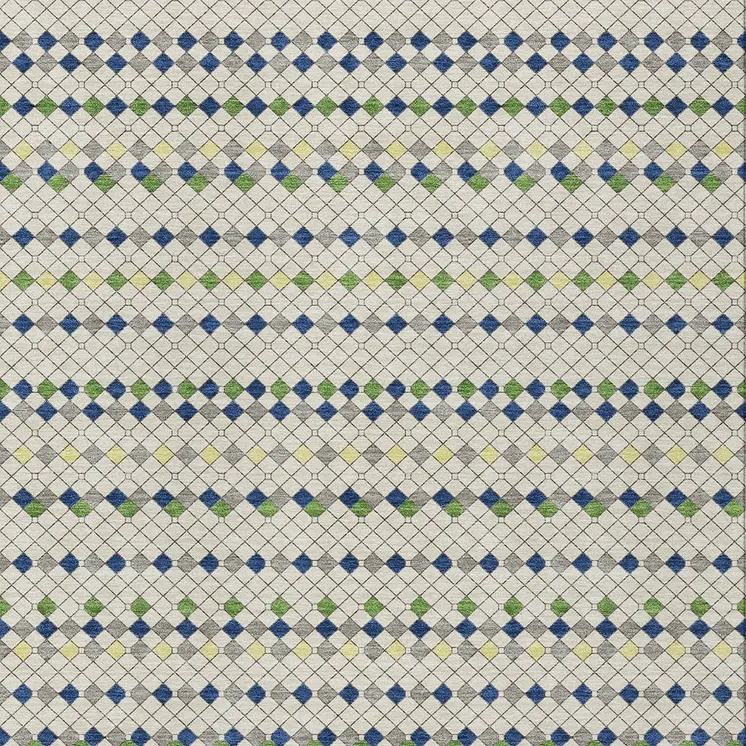 10' X 14' Linen And Lime Green Striped Washable Indoor Outdoor Area Rug