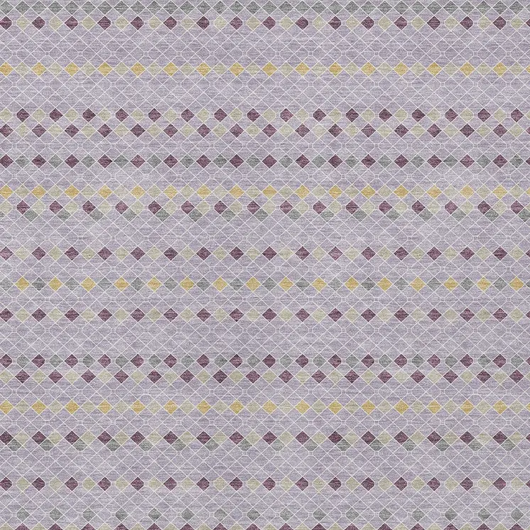3' X 5' Lavender And Ivory Striped Washable Indoor Outdoor Area Rug