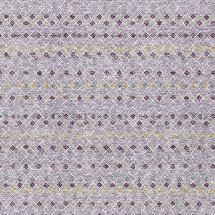 8' X 10' Lavender And Ivory Striped Washable Indoor Outdoor Area Rug
