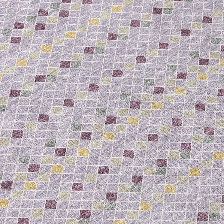 9' X 12' Lavender And Ivory Striped Washable Indoor Outdoor Area Rug