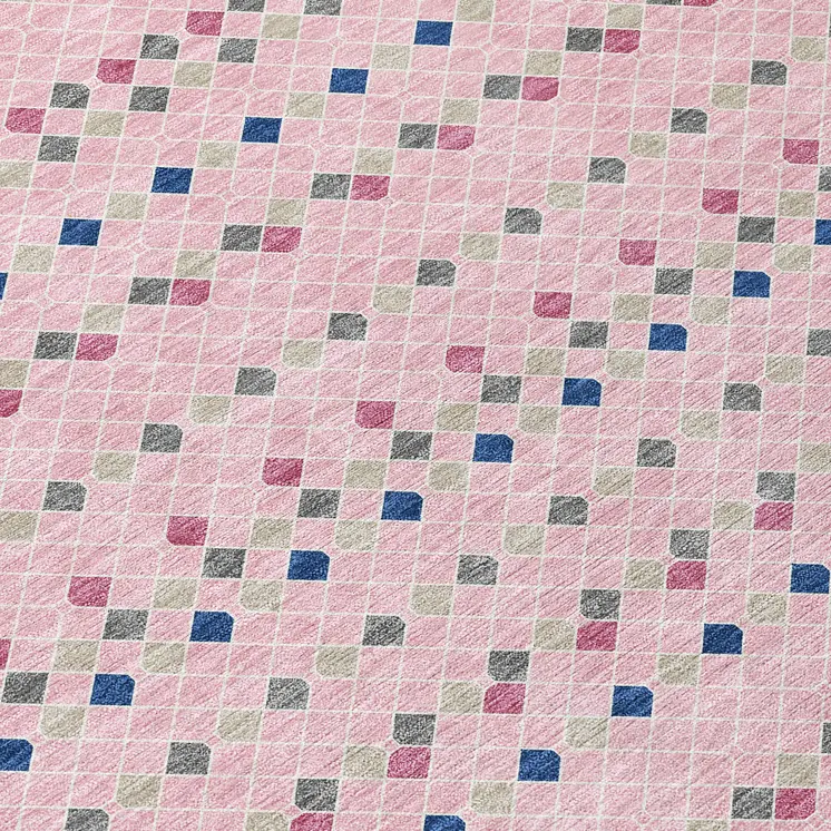 3' X 5' Pink And Ivory Striped Washable Indoor Outdoor Area Rug