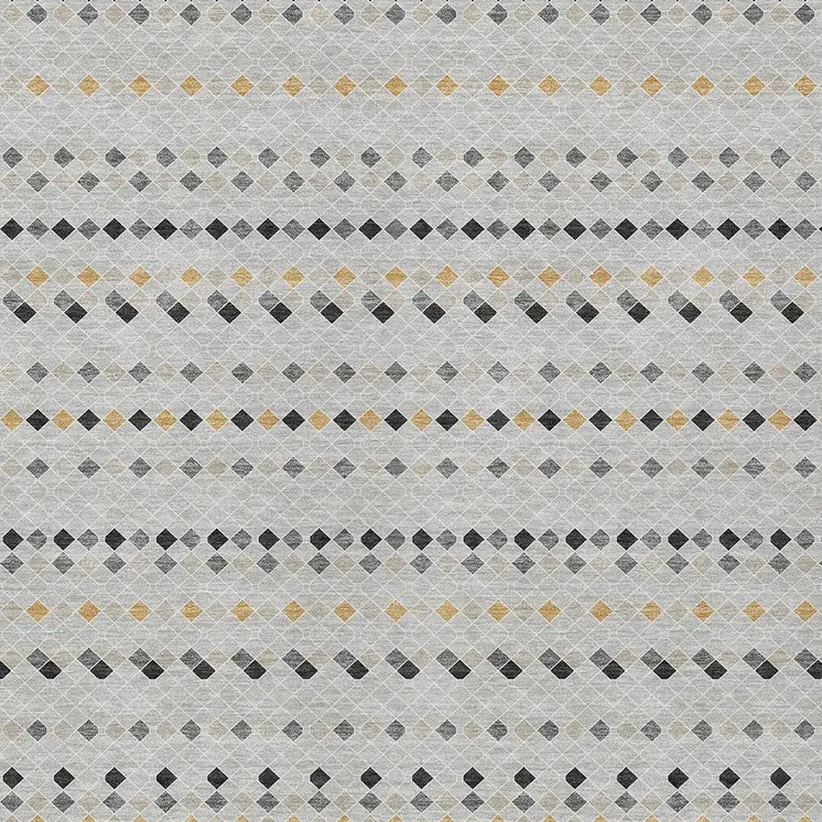 5' X 8' Silver And Gray Striped Washable Indoor Outdoor Area Rug