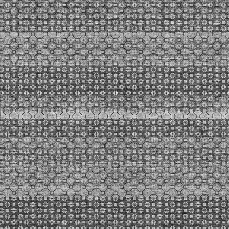 10' X 14' Gray And Silver Striped Washable Indoor Outdoor Area Rug