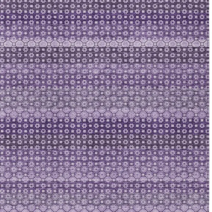 3' X 5' Lavender And Purple Striped Washable Indoor Outdoor Area Rug